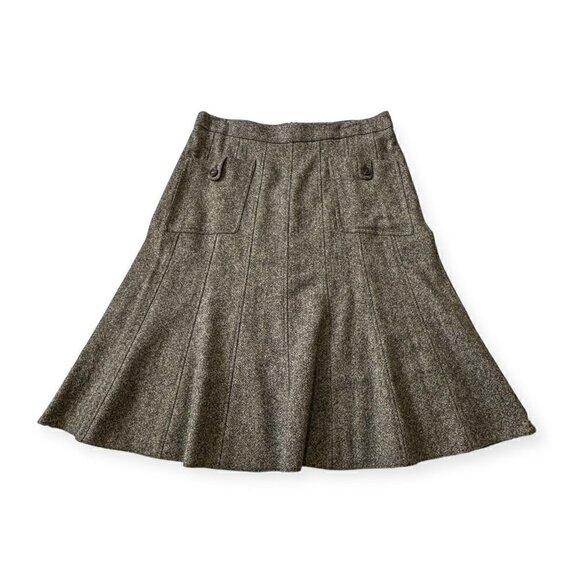 Barbara Bui Initials Wool Tweed A line Midi Skirt, Size FR40/M, Gray - Picture 3 of 14